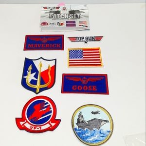 Top Gun Patch Set, Includes 7 Iron On Patches